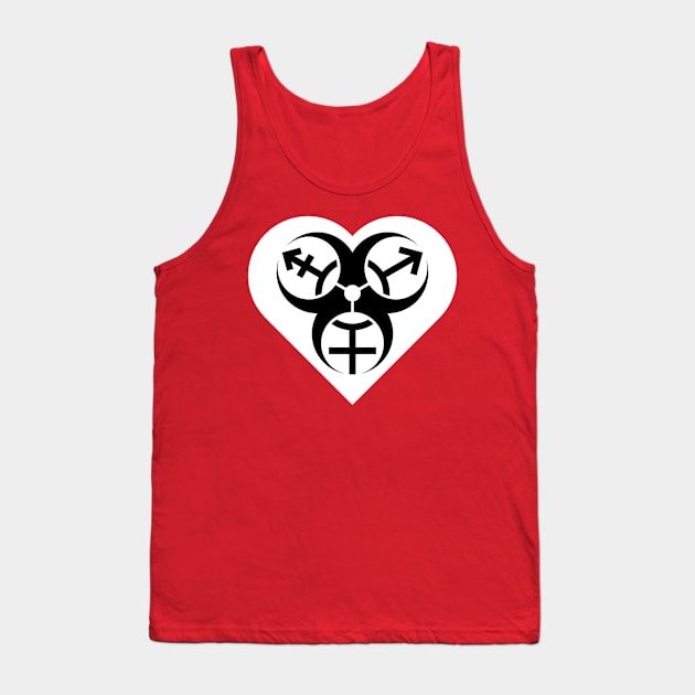 Trans Biohazard Heart - White Tank Top by GenderConcepts